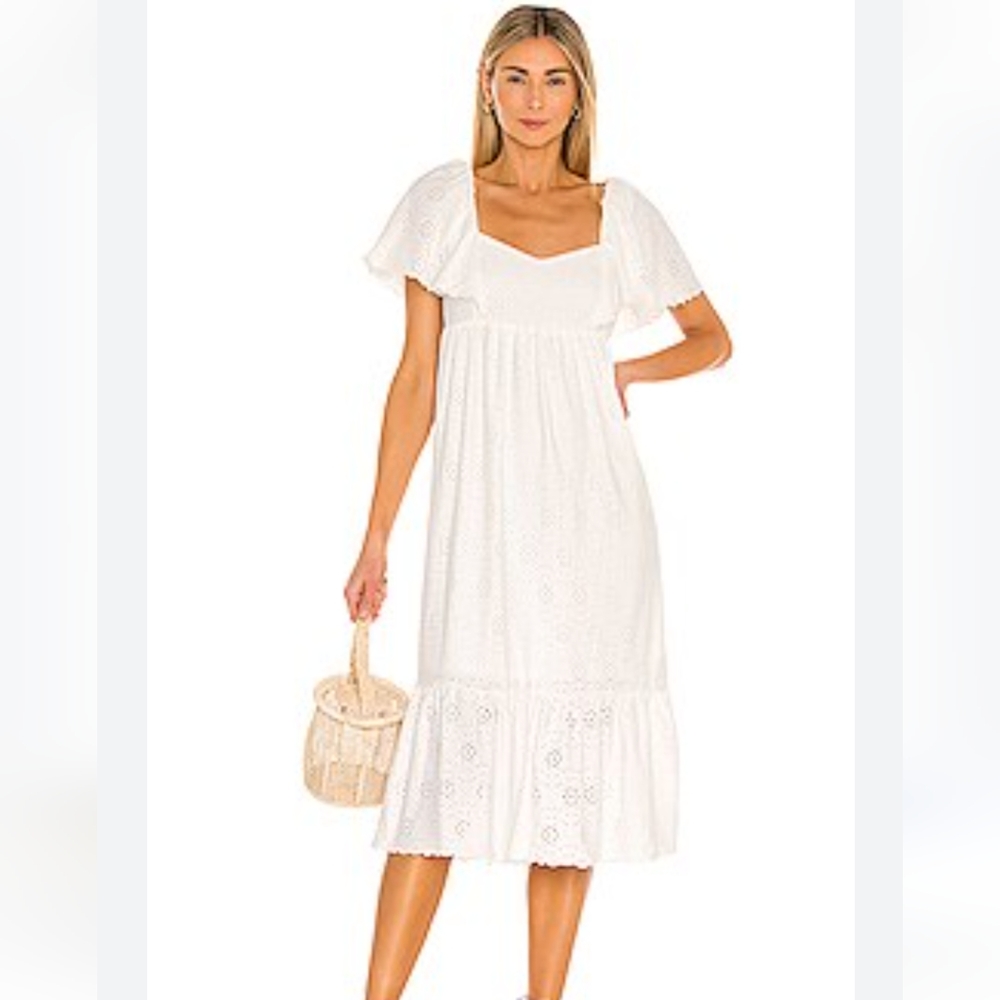Line and Dot white eyelet midi dress